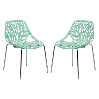 Modern Asbury Dining Chair w/ Chromed Legs, Set of 4