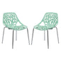 Modern Asbury Dining Chair w/ Chromed Legs, Set of 4