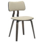 Modern Wooden Dining Chair, Dark Walnut Color Frame in Taupe