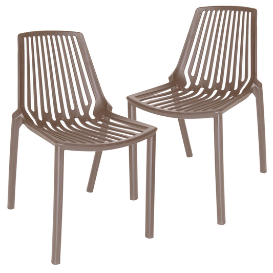 Acken Plastic Stackable Dining Chair, Set of 2