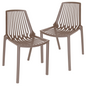 Acken Plastic Stackable Dining Chair, Set of 2