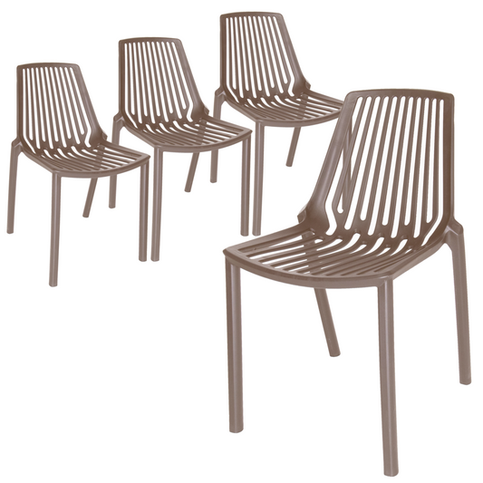 Acken Plastic Stackable Dining Chair, Set of 4