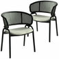 Ervilla Dining Armchair in Black Steel Frame Set of 2