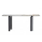 Dining Table Stainless Steel Base, With 62" White Grey Sintered Stone Top