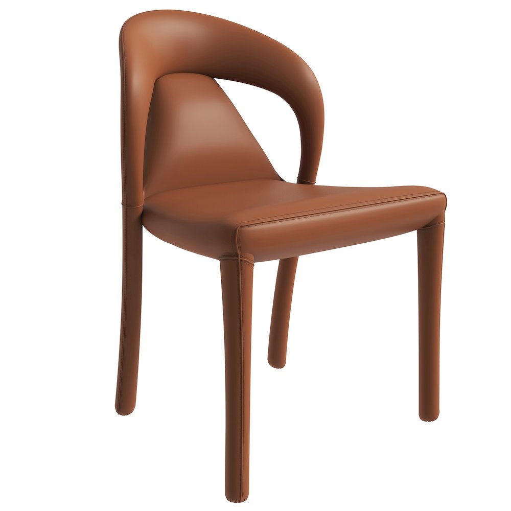 Solace Series Modern Dining Chair in Brown Set of 2