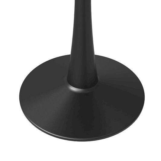 Bristol 35" round dining table Black base with White Sintered stone Top