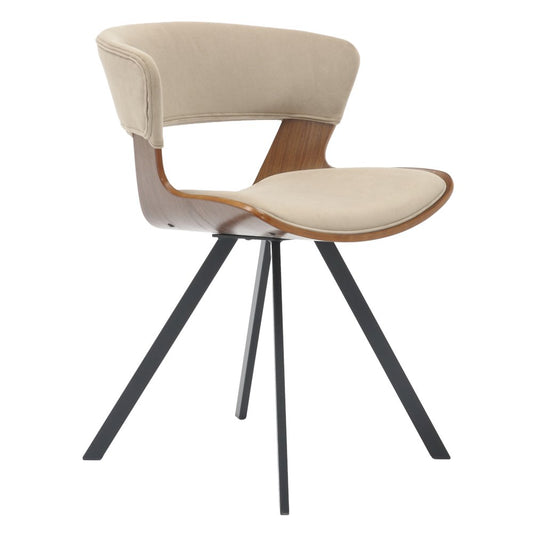 Wooden Dining Chair Modern style Nymia Collection Walnut Color in Light Brown