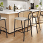 Ervilla Mid-Century Modern Wicker Bar Stool in Beige