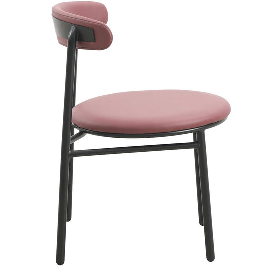 Lume Collection Modern Dining Chair in Burgundy Set of 4