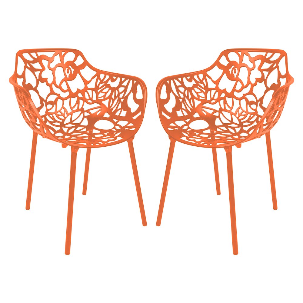 Modern Devon Aluminum Armchair, Set of 2