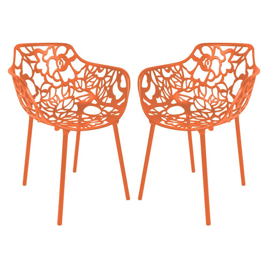 Modern Devon Aluminum Armchair, Set of 2