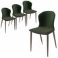 Mosaic Collection Modern Dining Chair in Olive Green Fabric - Set of 4
