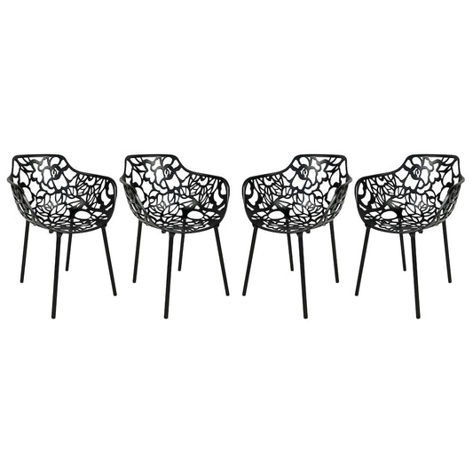 Modern Devon Aluminum Armchair, Set of 4