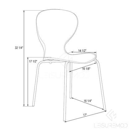 Modern Oyster Transparent Side Chair, Set of 4
