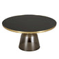 Tully Collection Glass Coffee Table Grey glass, Gold Rim with Black Glass top