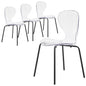 Modern Oyster Transparent Side Chair in Black Base set of 4