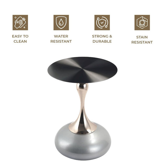 Savoy Collection Modern End Table In Silver