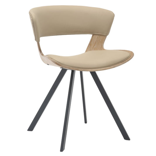 Wooden Dining Chair Modern style Nymia Collection Washed Walnut in Taupe