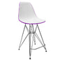Cresco Modern Acrylic Barstool with Chrome Base and Footrest