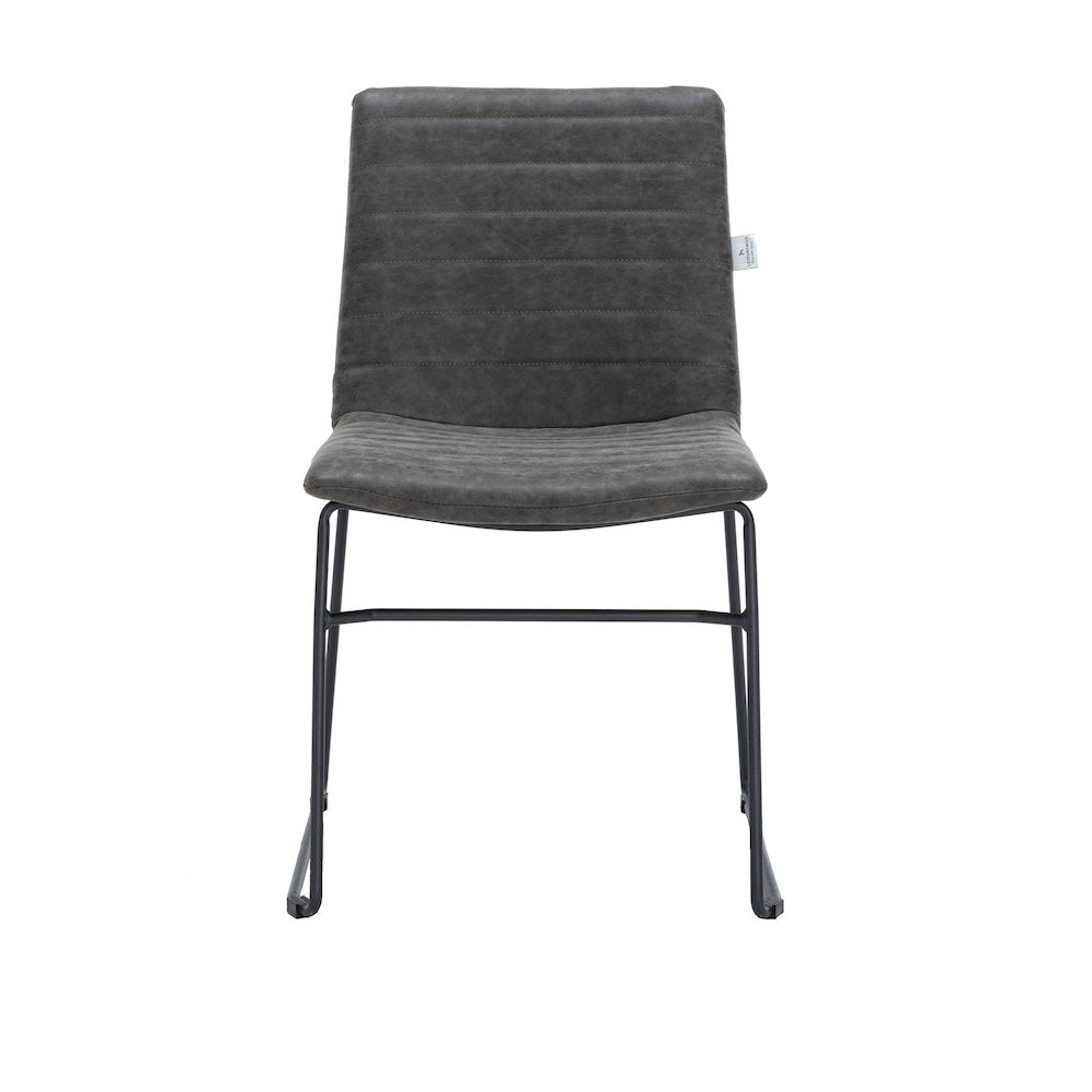 Zylar Series Office Guest Chair in Charcoal Leather