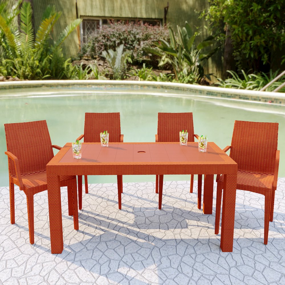 Weave Mace Indoor/Outdoor Chair (With Arms), Set of 4