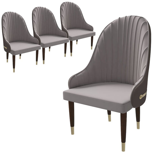 Elara Collection Wooden Dining Chair in Two-Tone Toupe Set of 4