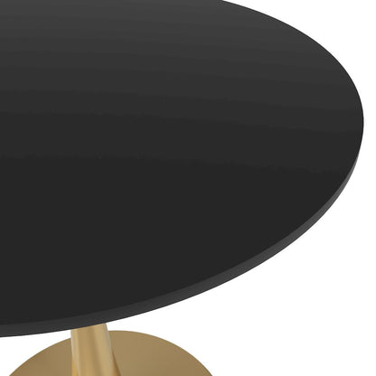 Bristol 24" round dining table Gold Base With Black Top