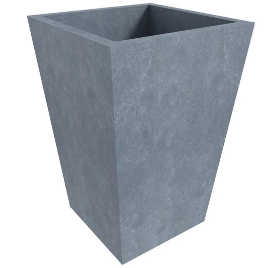 Serene Series Poly Stone Square Planter in Aged Concrete 14x14, 21 High