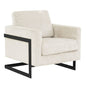 Lincoln Grey Boucle Accent Armchair With Black Frame