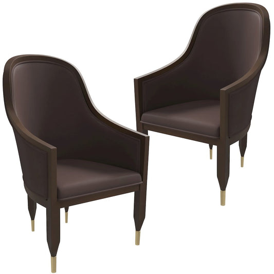 Elara Collection Wooden Dining Chair in Cream Set of 2