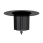 Zevro Series Round Dining Table Black Base with 60 Round BLack Glass Top