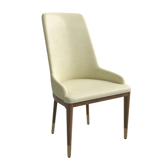 Viva Collection Modern Wooden Dining Chair in Cream Set of 2
