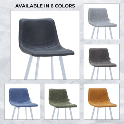 Elland - Bar stool -Charcoal Black- White Base