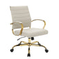 Benmar Home Leather Office Chair With Gold Frame