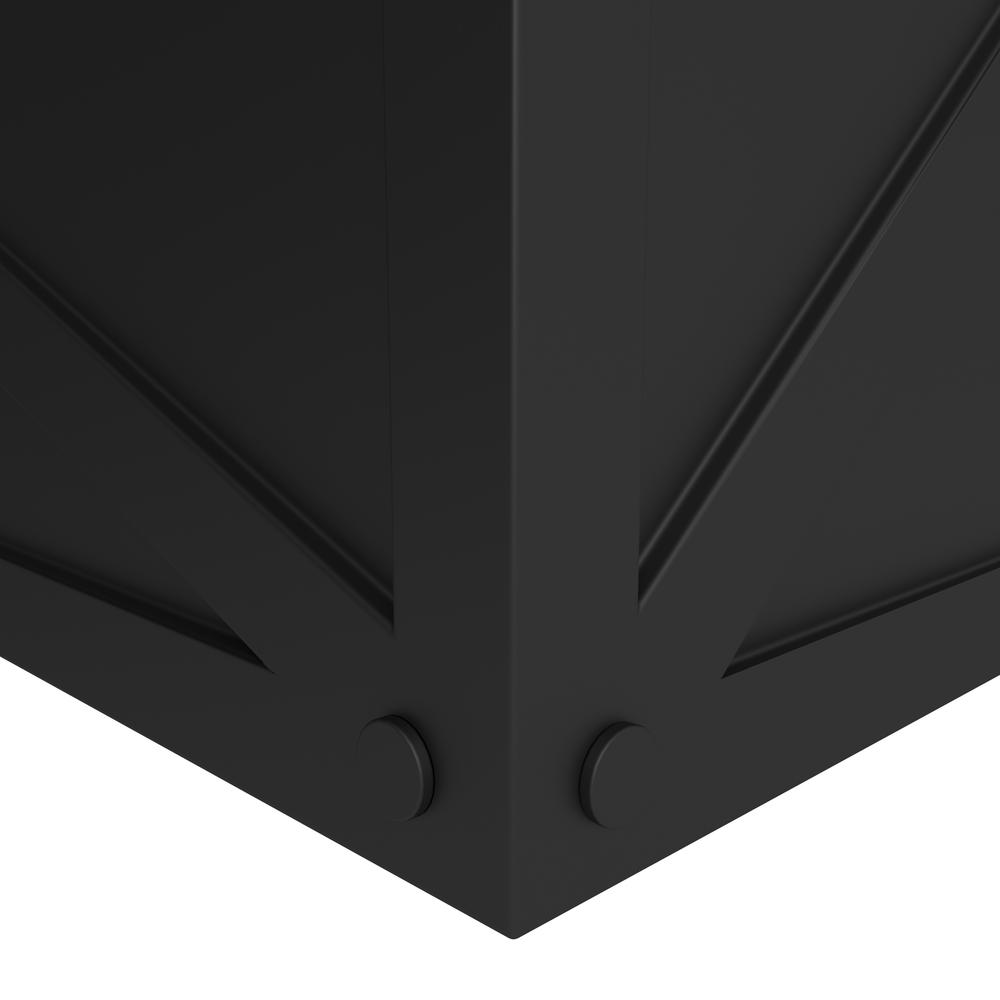 Bonsai Series Rectangle Poly Stone Planter in Black 14.6 x 13 30 Long