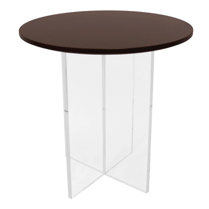 Valore Collection 20" Acrylic Side Table With Walnut Top