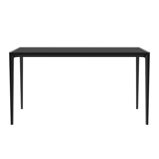 Avo Series Modern Dining Table Black Base, With 71 Clear Glass Top