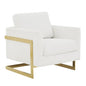 Accent Armchair with Gold Stainless Steel Frame and Removable Back Cushion
