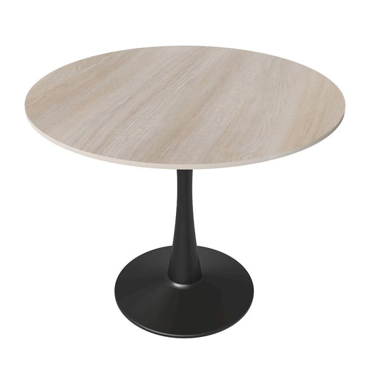 Bristol 35" round dining table Black base with marbled MDF top