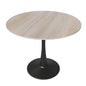 Bristol 35" round dining table Black base with marbled MDF top