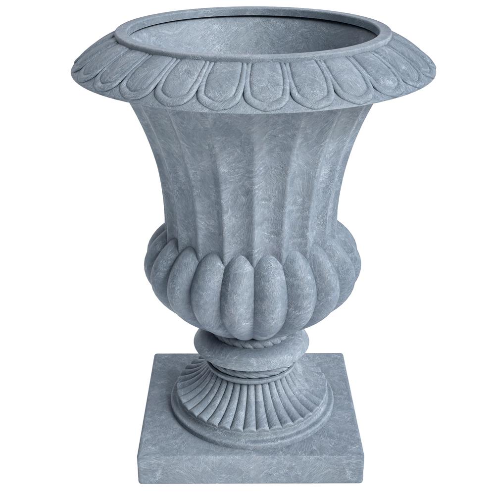 Lotus Series Poly Stone Planter in Aged Concrete, 20 Dia, 28 High