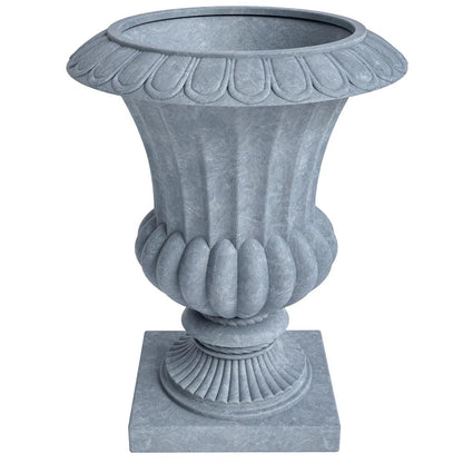 Lotus Series Poly Stone Planter in Aged Concrete, 20 Dia, 28 High