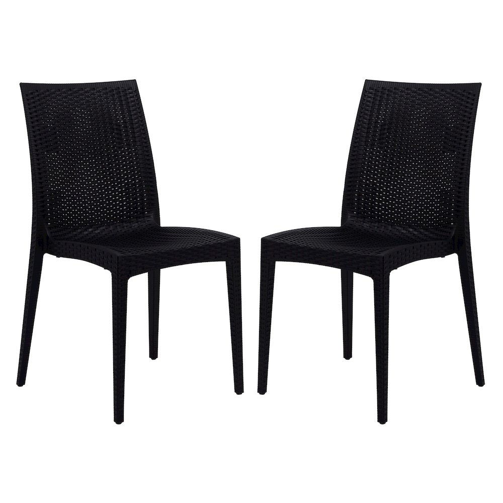 Weave Mace Indoor/Outdoor Dining Chair (Armless), Set of 2