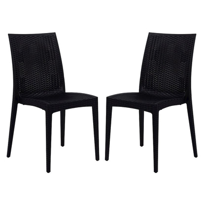 Weave Mace Indoor/Outdoor Dining Chair (Armless), Set of 2