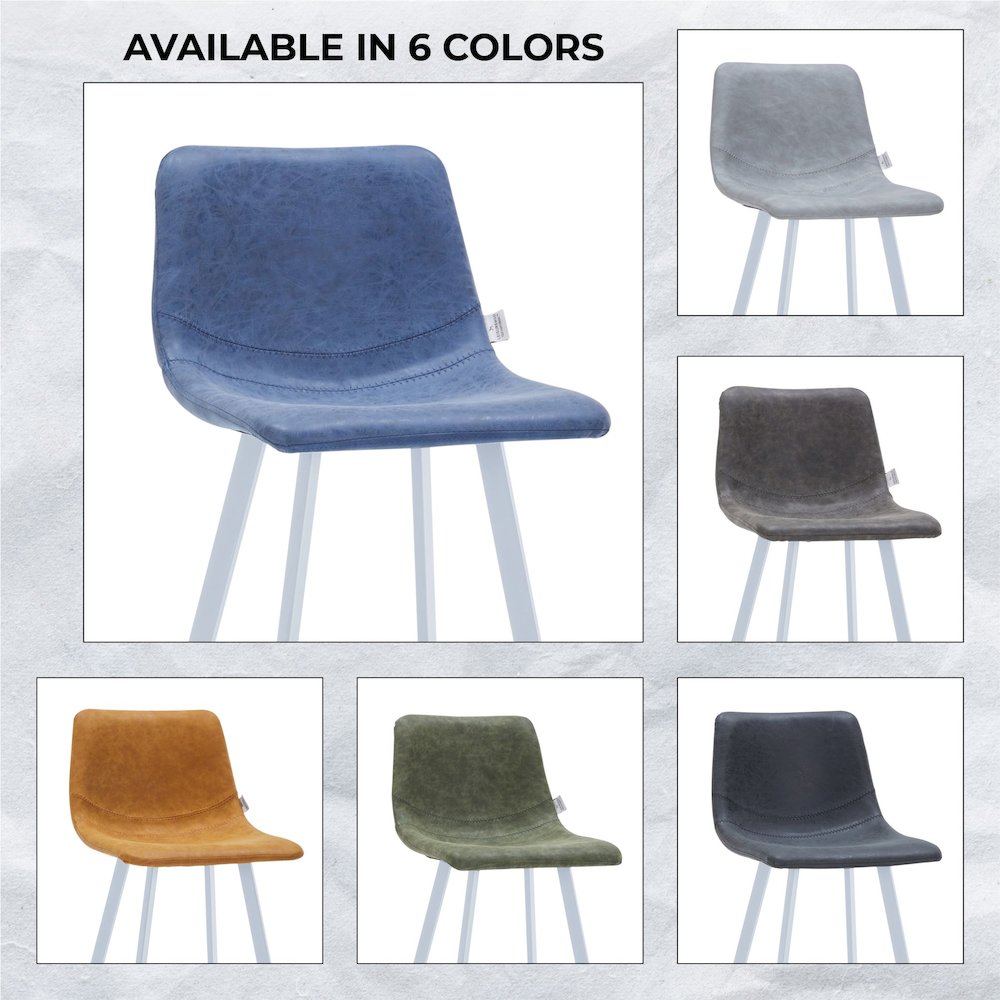 Elland - Bar stool - Peacock Blue - White Base