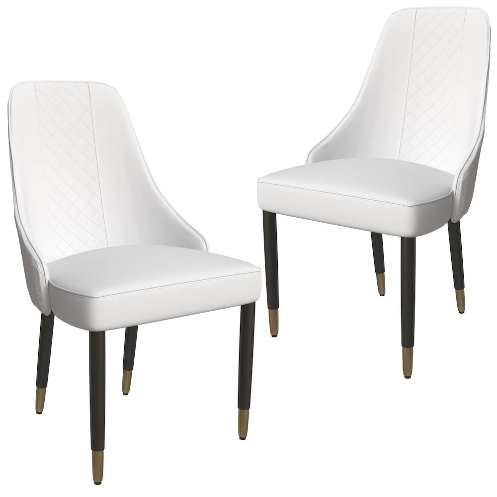 Allure Collection Modern Dining Chair In White - Set of 2