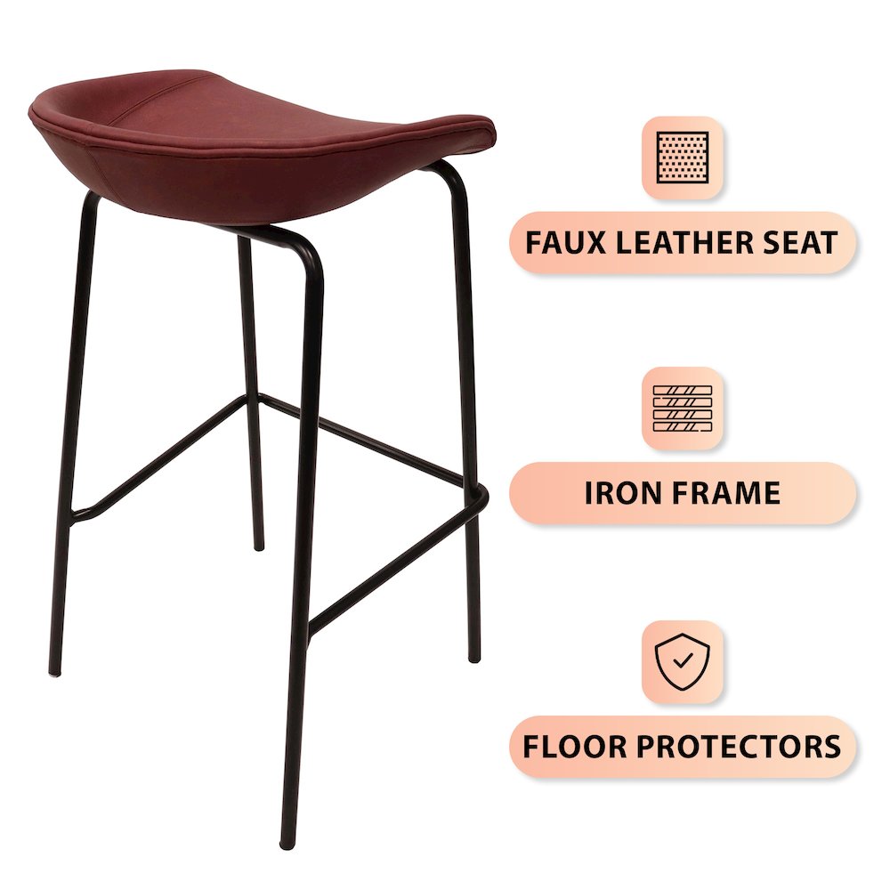 Servos Modern Barstool in Bordeaux