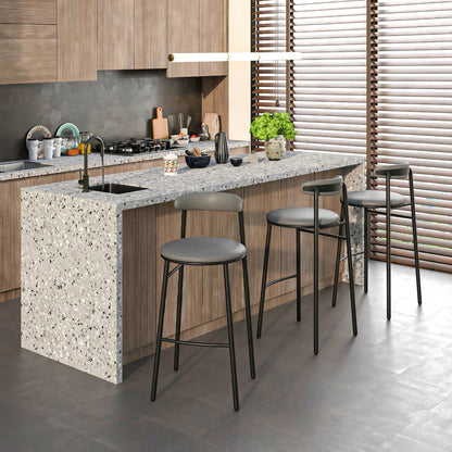 Lume Collection Modern Bar Stool in Charcoal Set of 2