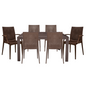 Mace Mid-Century 7-Piece Rectangular Outdoor Dining Set with 4 Side Chairs