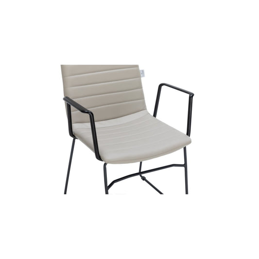 Zylar Series Office Guest Arm Chair in Tan Leather